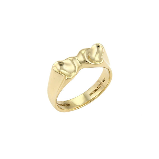 Tiffany & Co. Peretti Double Curved Full Heart 18k Yellow Gold Ring - Size 7