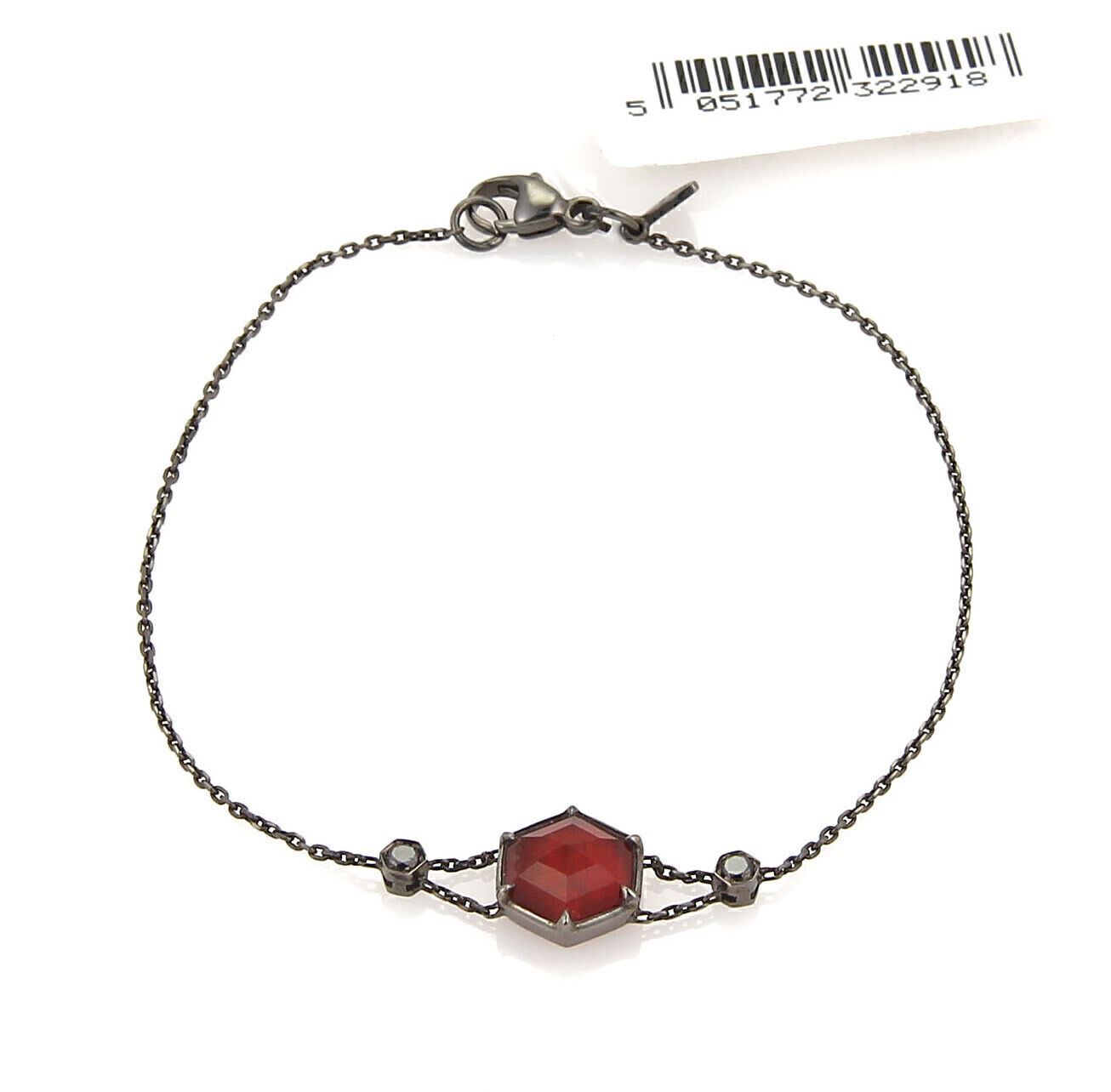 Stephen Webster Deco Red Quartz & Black Diamond 18k Black Gold Bracelet