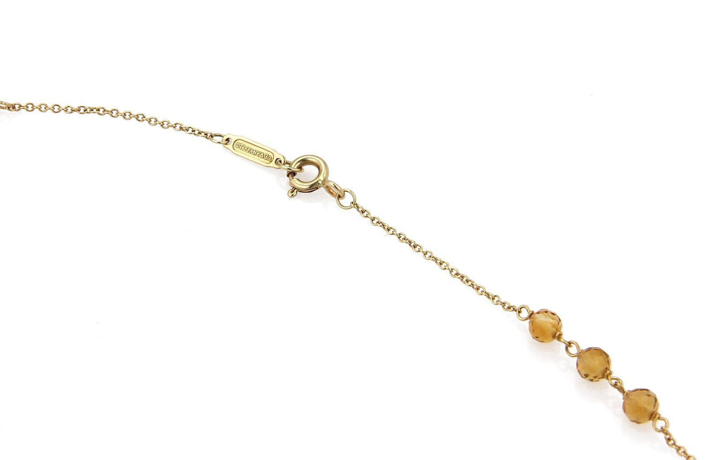 Tiffany & Co. Faceted Citrine  Beads 18k Yellow Gold Necklace 24"