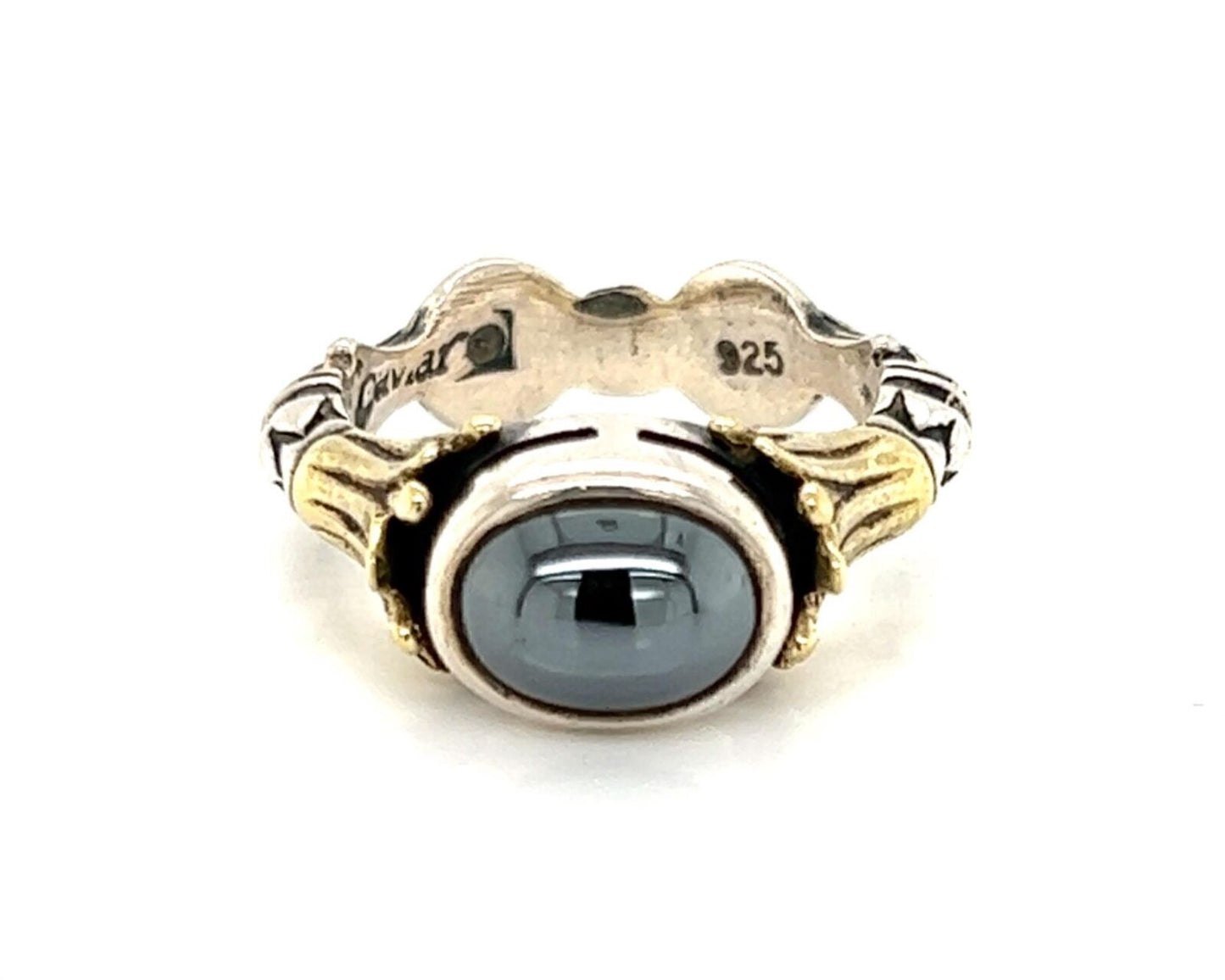 Lagos Hematite Sterling Silver & 18k Yellow Gold Ring