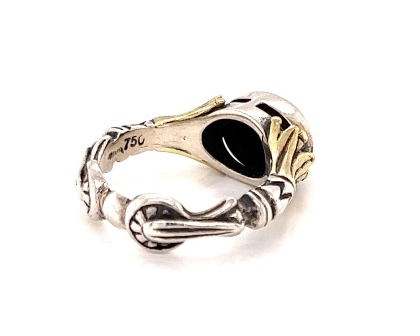 Lagos Hematite Sterling Silver & 18k Yellow Gold Ring
