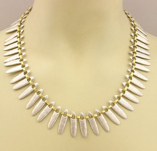 Gurhan Sunflower Sterling Silver & 24k Gold Overlay Hammered Necklace