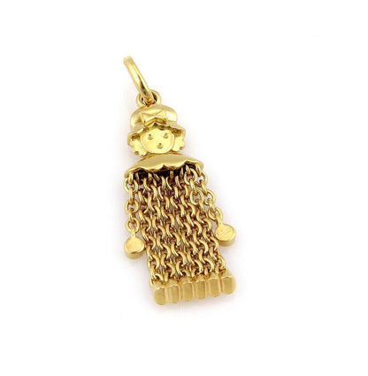 Pomellato Dangling Girl Flex Chain 18k Yellow Gold Charm Pendant