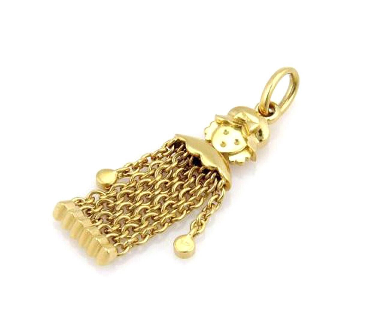 Pomellato Dangling Girl Flex Chain 18k Yellow Gold Charm Pendant