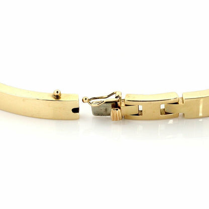 La Triomphe Diamond 14k Yellow Gold Curved Bar & H Link Bracelet