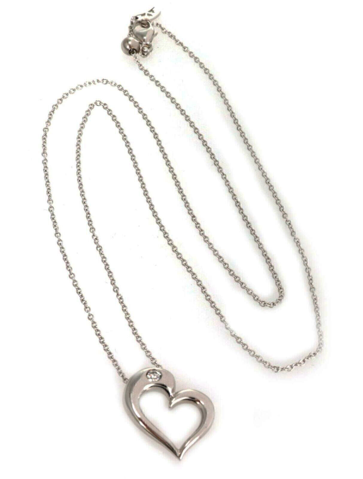 Hearts on Fire Diamond 18k White Gold Heart Pendant Necklace