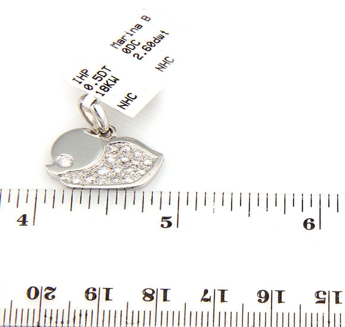 Marina B. Diamond  Mini Zoo Collection 18k White Gold Duck Charm Pendant