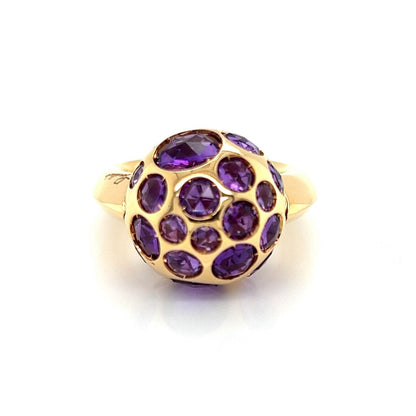 Pomellato Amethyst 18k Rose Gold Harem Cocktail Ring - Size 6.5