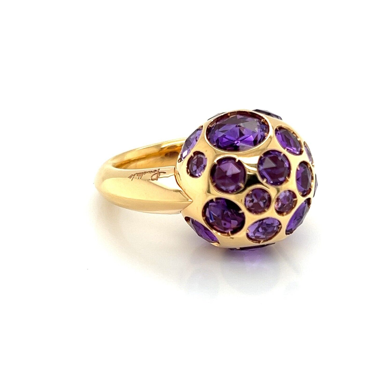 Pomellato Amethyst 18k Rose Gold Harem Cocktail Ring - Size 6.5