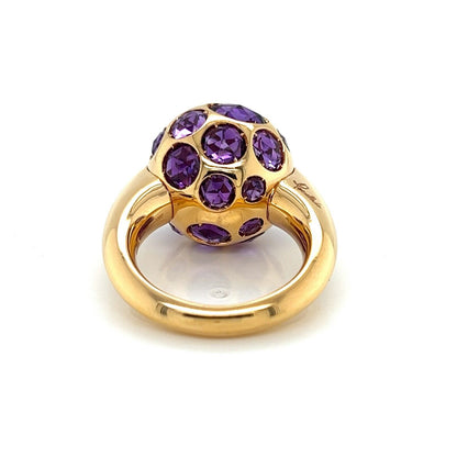 Pomellato Amethyst 18k Rose Gold Harem Cocktail Ring - Size 6.5