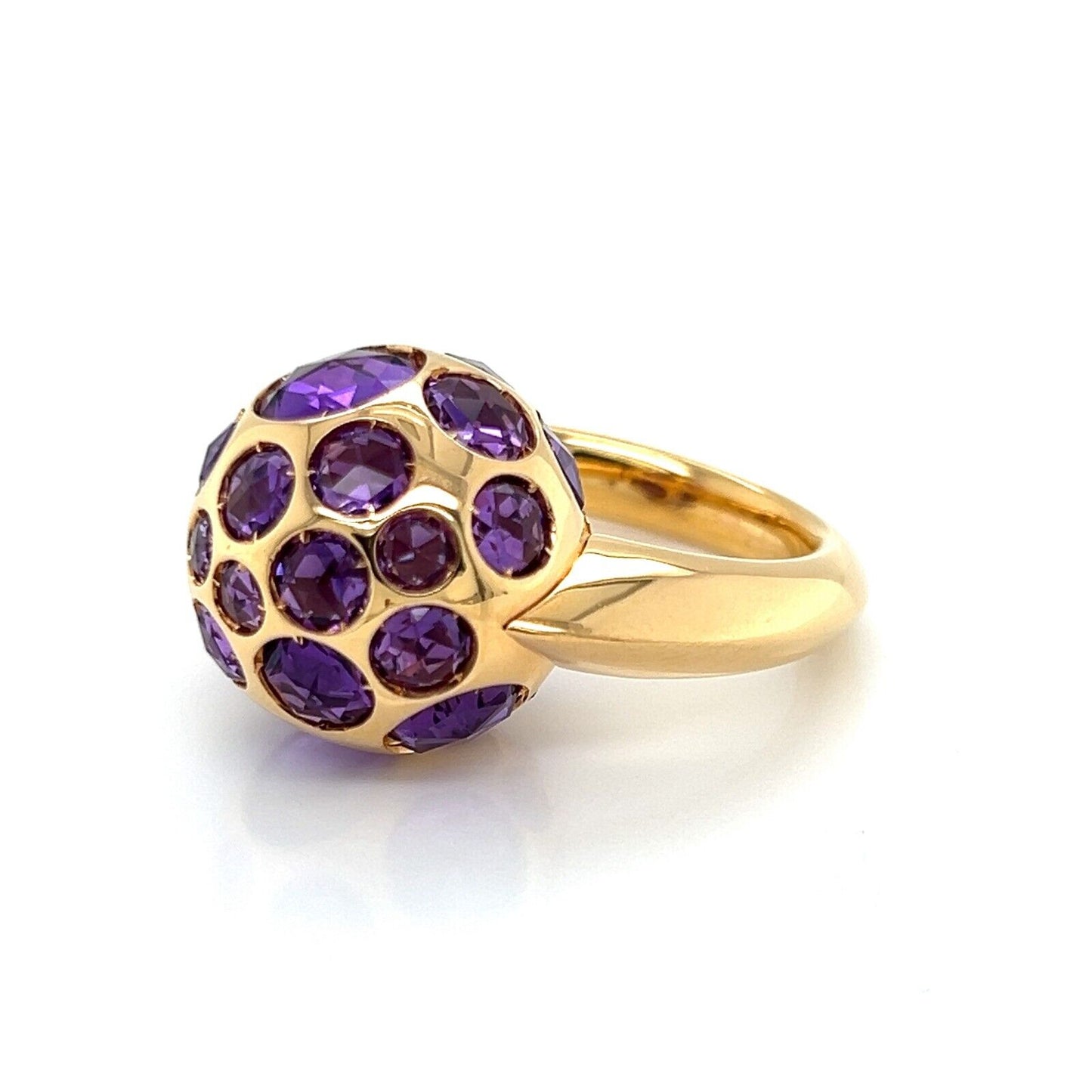 Pomellato Amethyst 18k Rose Gold Harem Cocktail Ring - Size 6.5