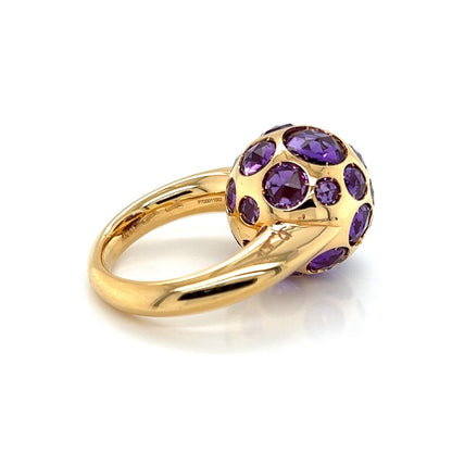 Pomellato Amethyst 18k Rose Gold Harem Cocktail Ring - Size 6.5