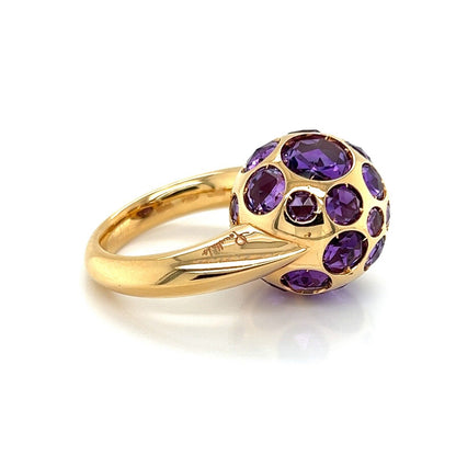 Pomellato Amethyst 18k Rose Gold Harem Cocktail Ring - Size 6.5