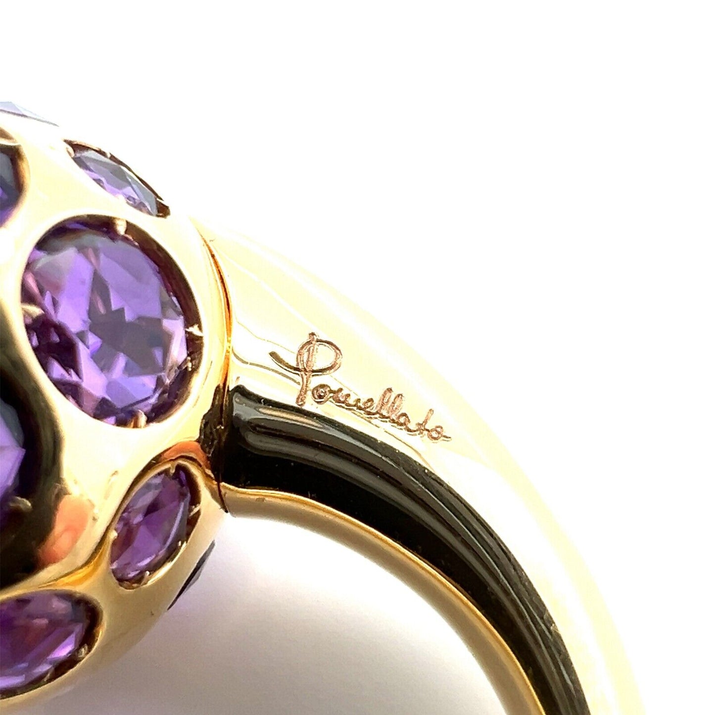 Pomellato Amethyst 18k Rose Gold Harem Cocktail Ring - Size 6.5