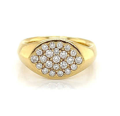 Tiffany & Co. Peretti Diamond 18k Yellow Gold Concave Top Ring - Size 4.5