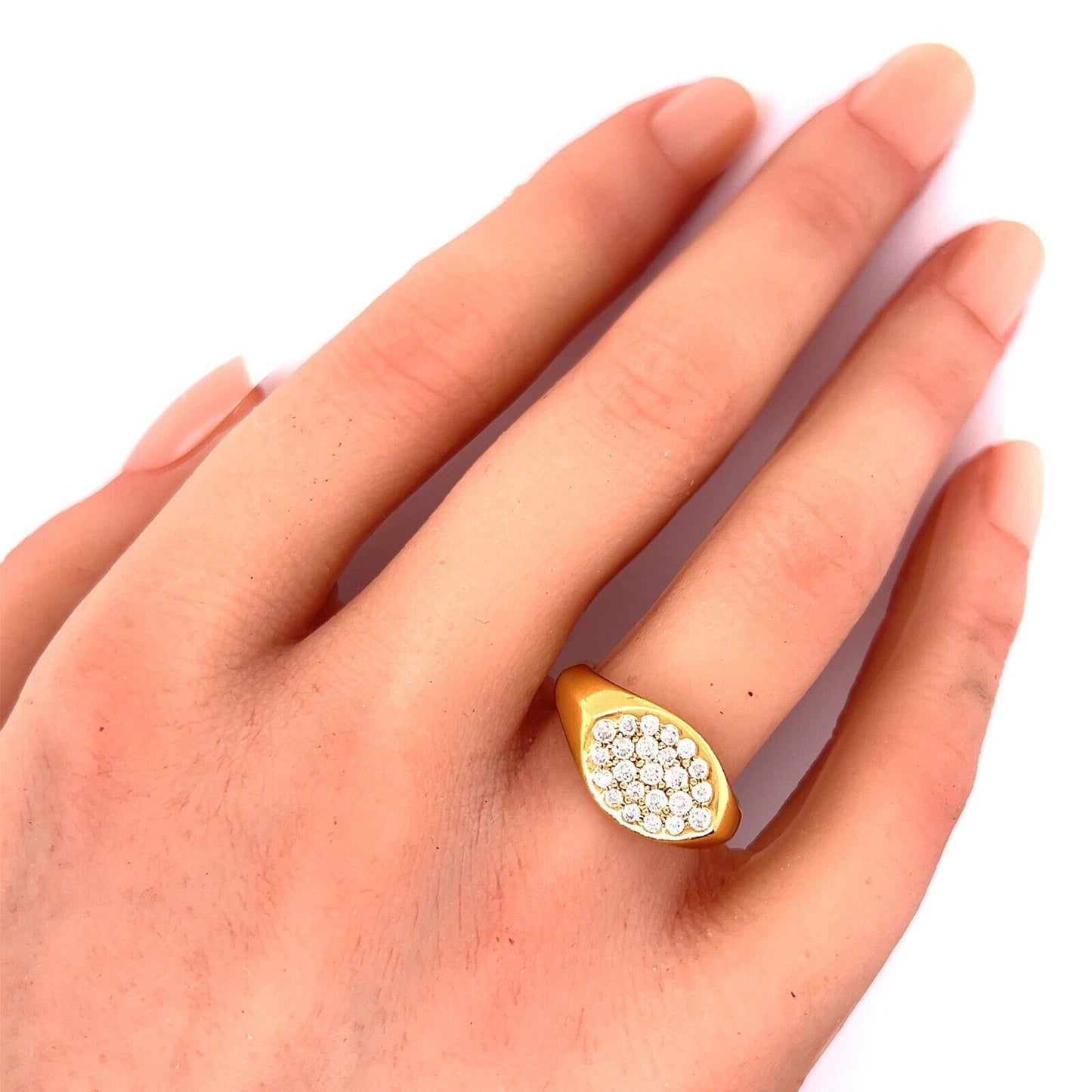 Tiffany & Co. Peretti Diamond 18k Yellow Gold Concave Top Ring - Size 4.5