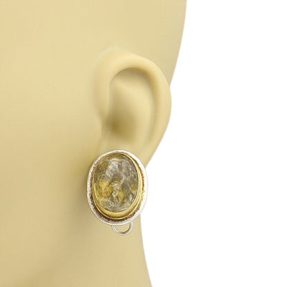 Gurhan GALAPAGOS Phantom Clear Quartz Sterling 24k Overlay Gold Earrings