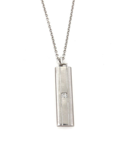 Tiffany & Co. LUCIDA Diamond 18k White Gold Long Bar Pendant Necklace