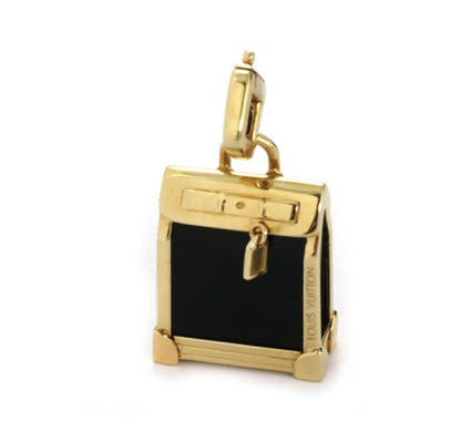 Louis Vuitton Steamer Bag 18k Yellow Gold Onyx Charm Pendant