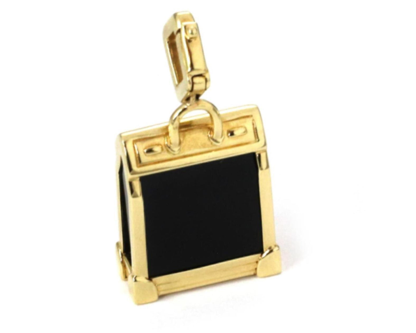 Louis Vuitton Steamer Bag 18k Yellow Gold Onyx Charm Pendant