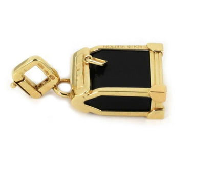 Louis Vuitton Steamer Bag 18k Yellow Gold Onyx Charm Pendant