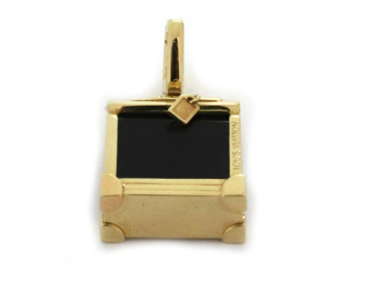 Louis Vuitton Steamer Bag 18k Yellow Gold Onyx Charm Pendant