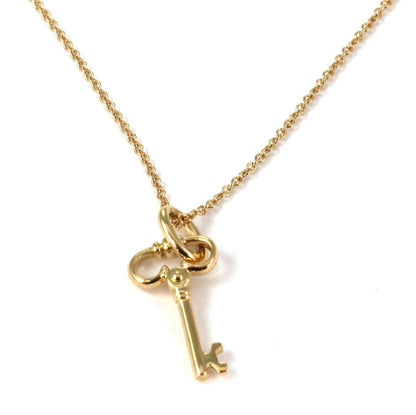 Tiffany & Co. Diamond 18k Yellow Gold Key Pendant Necklace