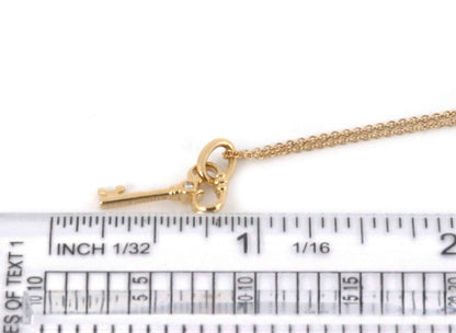 Tiffany & Co. Diamond 18k Yellow Gold Key Pendant Necklace