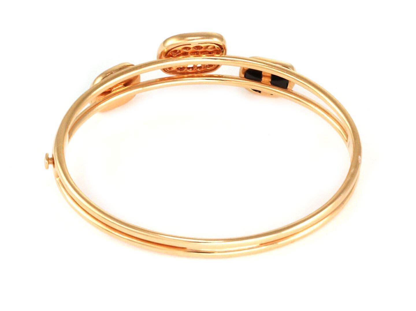 Roberto Coin Jade Diamond 18k Rose Gold Bangle Bracelet