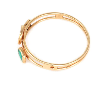 Roberto Coin Jade Diamond 18k Rose Gold Bangle Bracelet