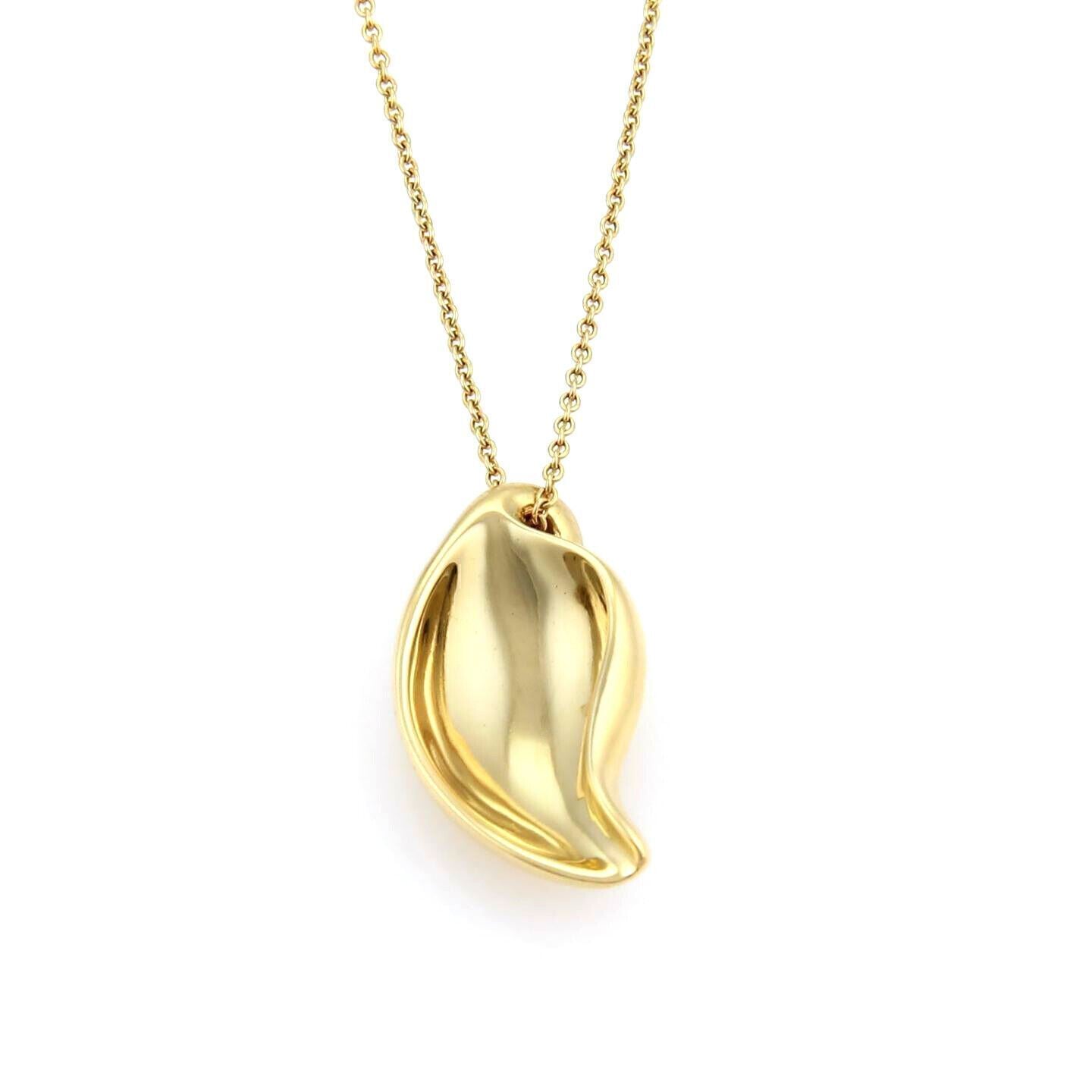 Tiffany & Co. 18k Yellow Gold Leaf Pendant Necklace