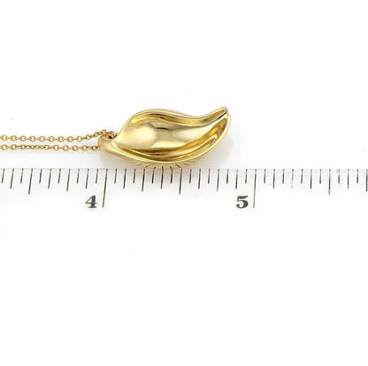 Tiffany & Co. 18k Yellow Gold Leaf Pendant Necklace