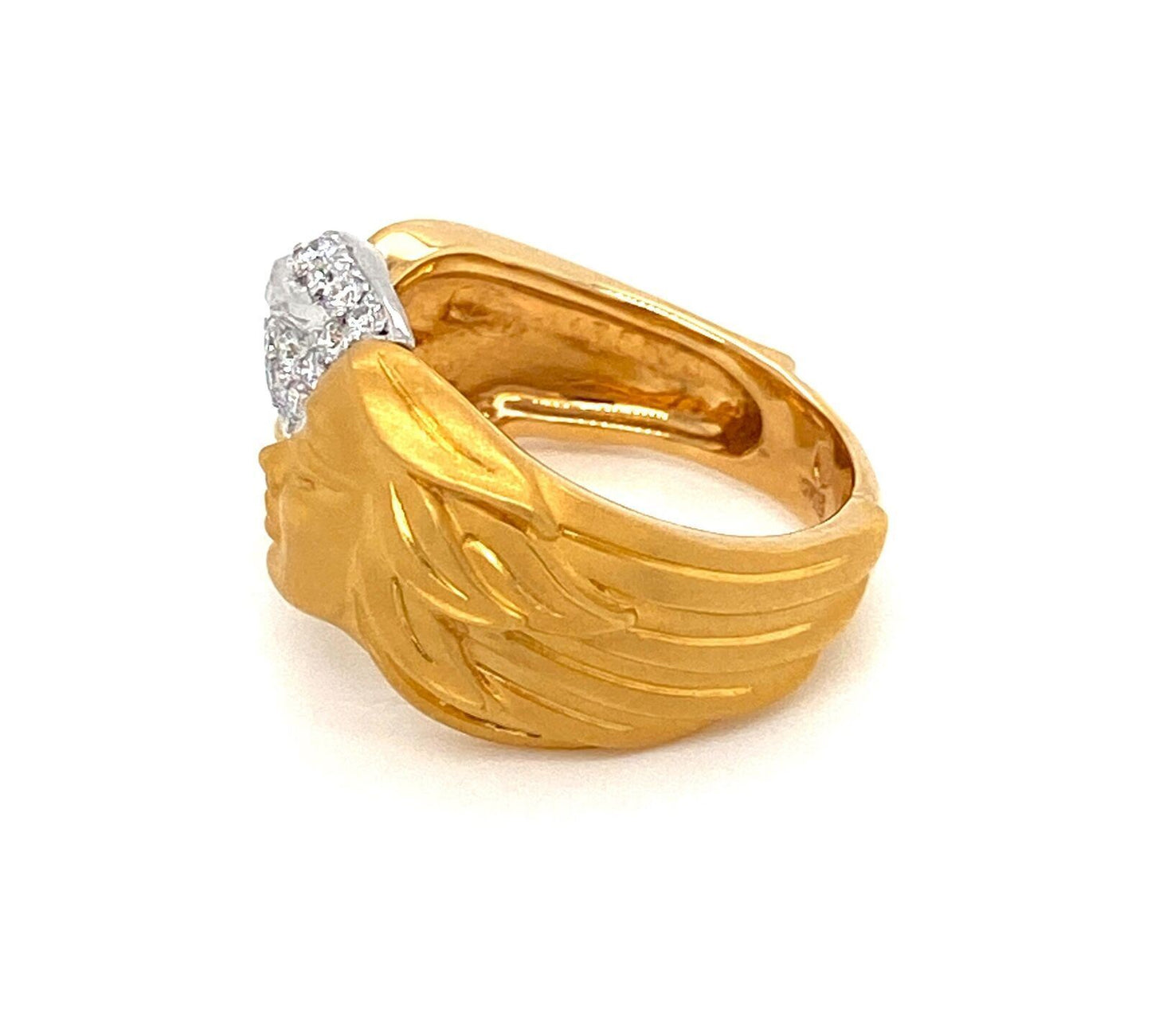 Carrera y Carrera Diamond 18k Two Tone Gold Woman & Bird Ring - Size 6.5