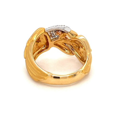 Carrera y Carrera Diamond 18k Two Tone Gold Woman & Bird Ring - Size 6.5