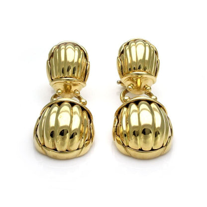 Tiffany & Co. Two Scarab Beetle 18k Gold  Drop Dangle Earrings