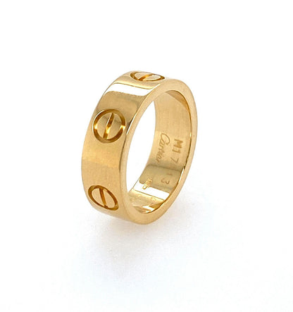 Cartier Love 18k Yellow Gold Band Ring w/Cert - Size 4