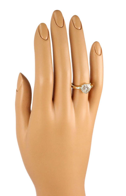 Chopard Happy Diamond 18k Yellow Gold Diamond Bezel Heart Ring w/cert - Size 5