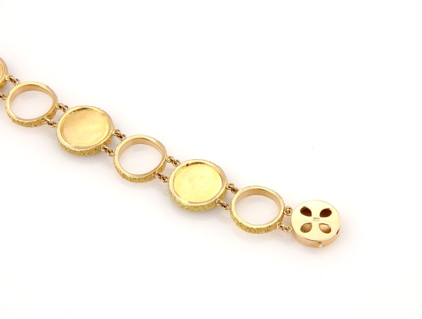 Agate Circles 18k Yellow Gold Link Bracelet