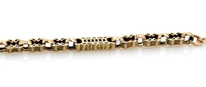 Antique 9k Rose Gold Engraved Link Bracelet