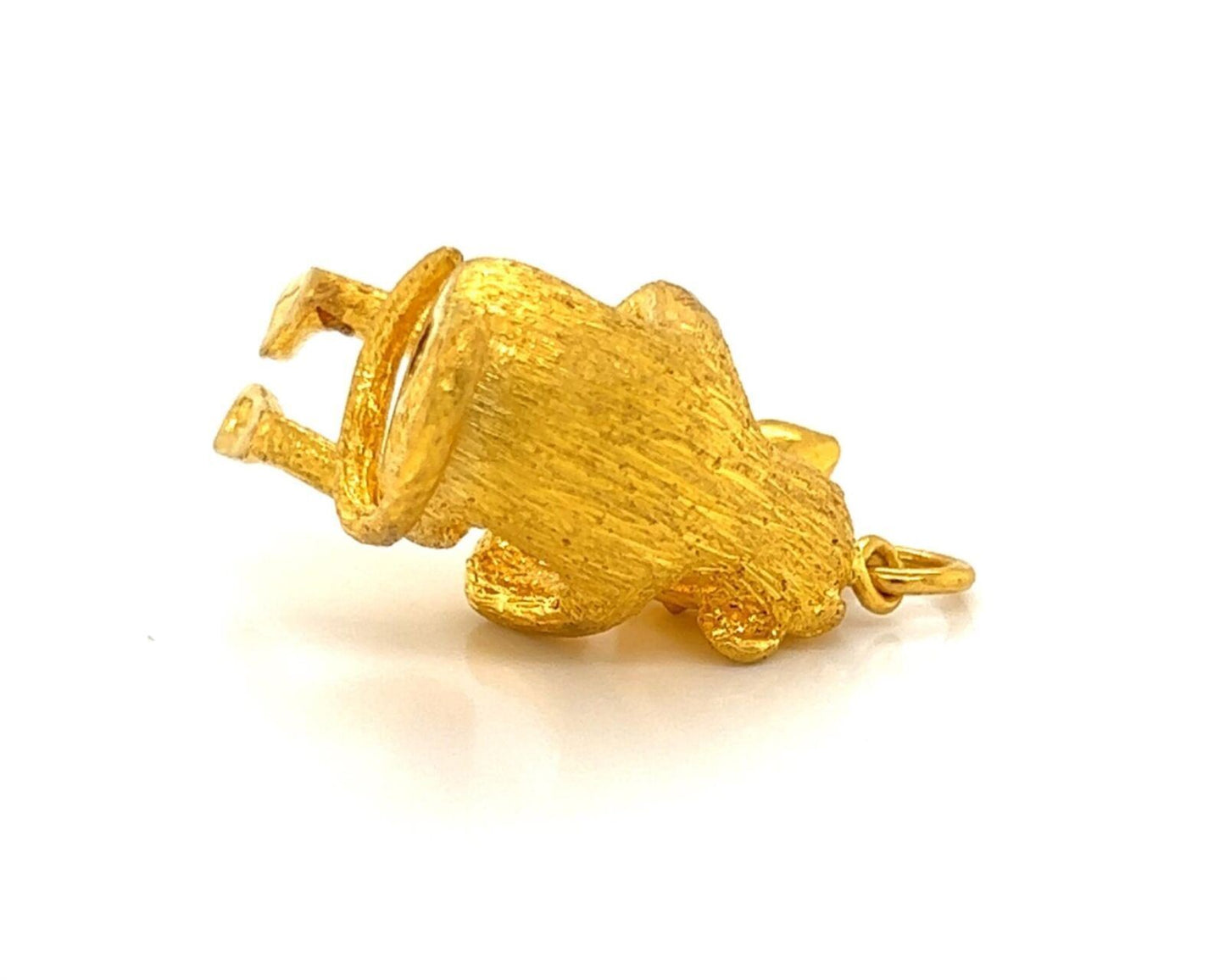 Diamond Enamel Solid 24k Gold Full Figure Monkey Charm Pendant