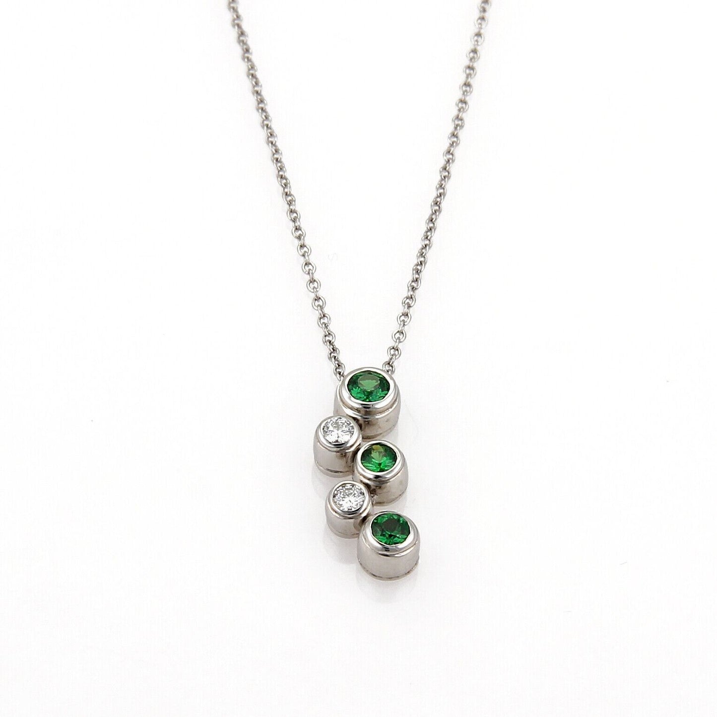 Tiffany & Co. Bubble Diamond Tsavorite Platinum Pendant Necklace