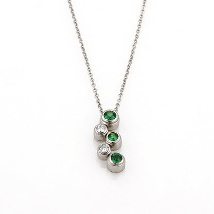 Tiffany & Co. Bubble Diamond Tsavorite Platinum Pendant Necklace