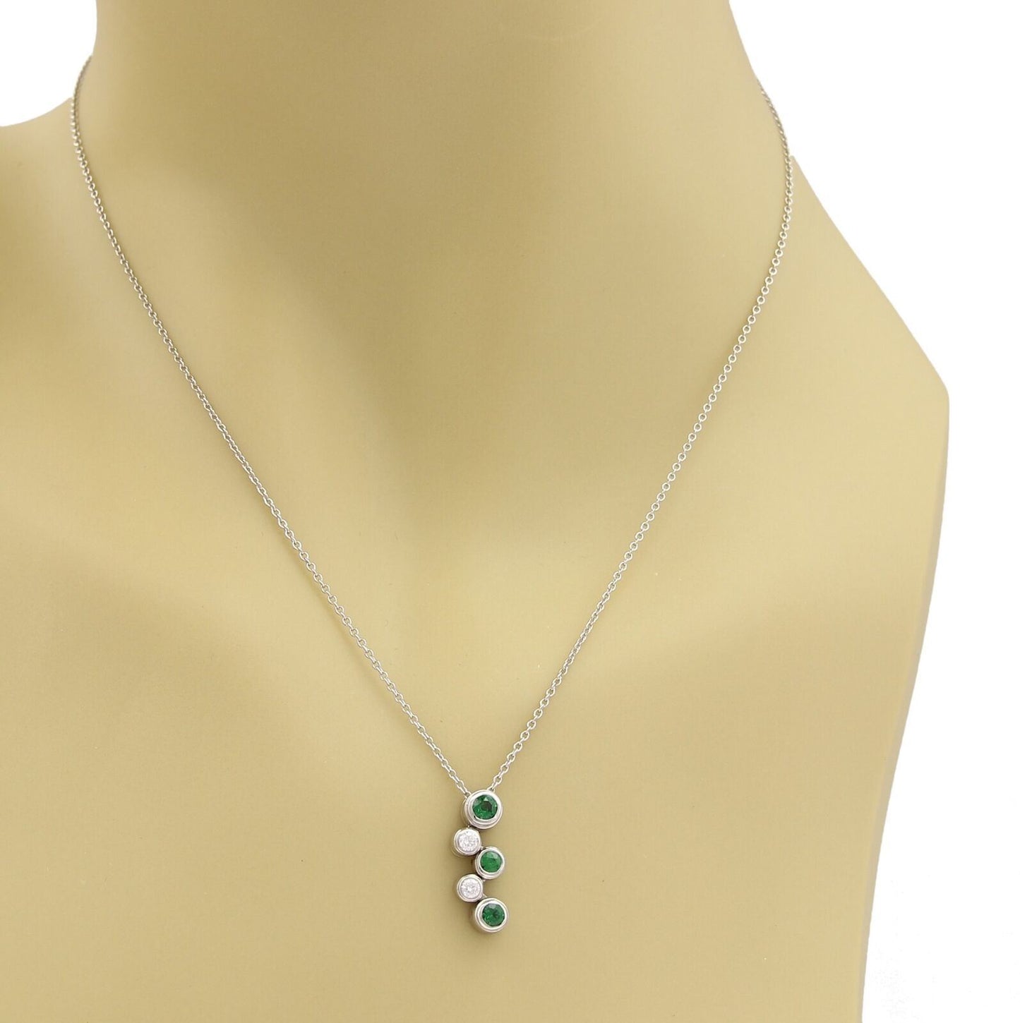 Tiffany & Co. Bubble Diamond Tsavorite Platinum Pendant Necklace