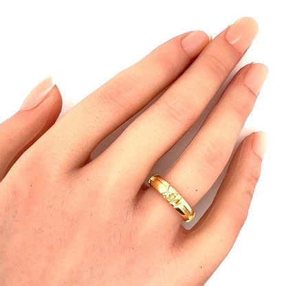 Tiffany & Co. Atlas 18k Yellow Gold Band Ring - Size 5.5