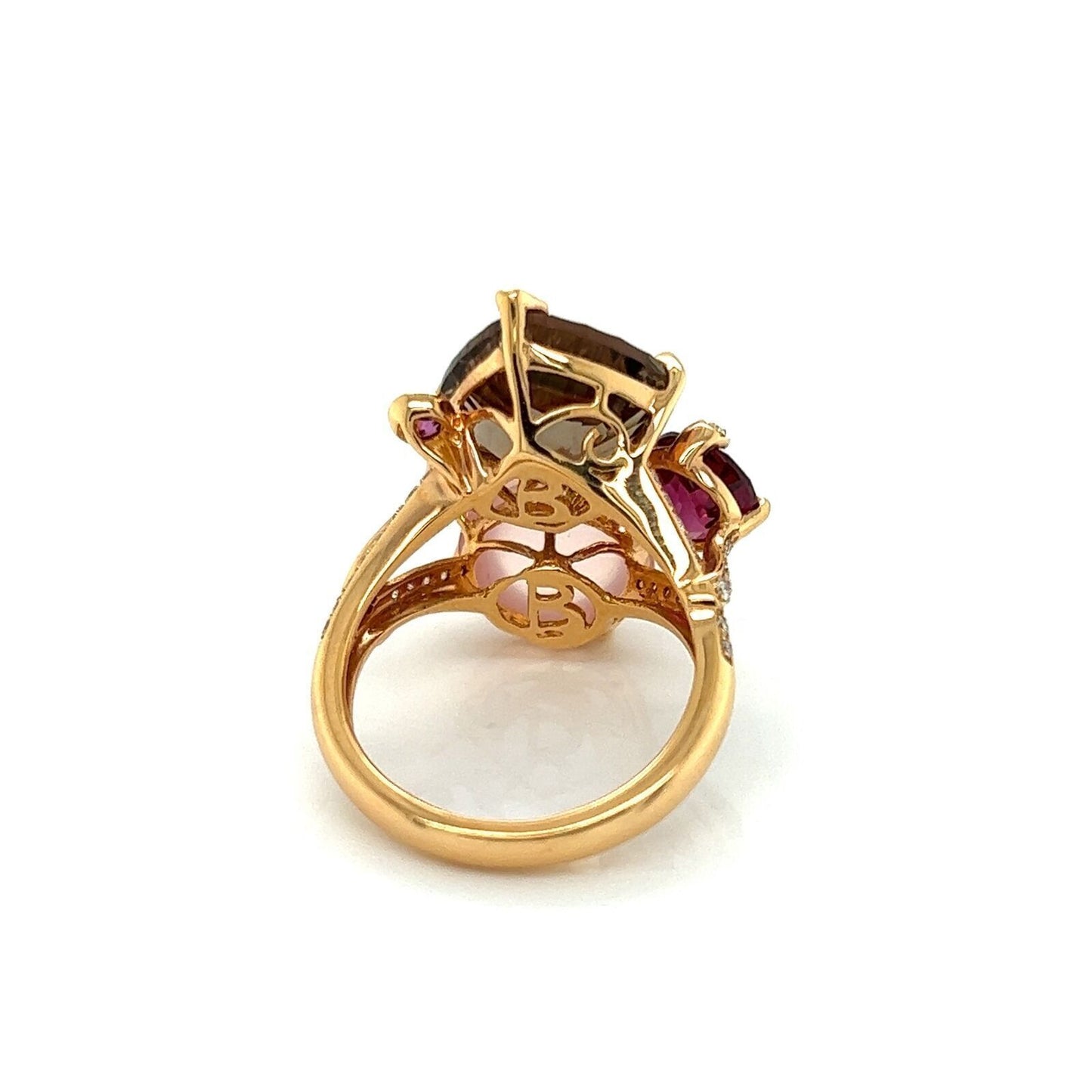 Bellarri  Diamond & Gems 18k Rose Gold Cocktail Ring - Size 7