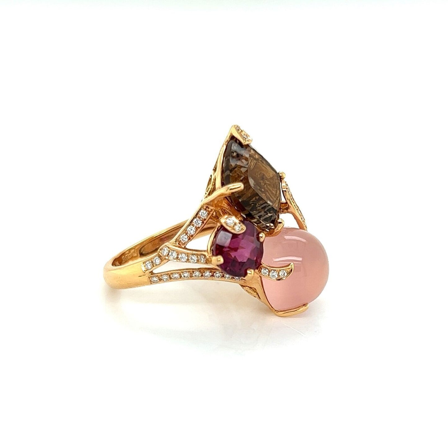 Bellarri  Diamond & Gems 18k Rose Gold Cocktail Ring - Size 7