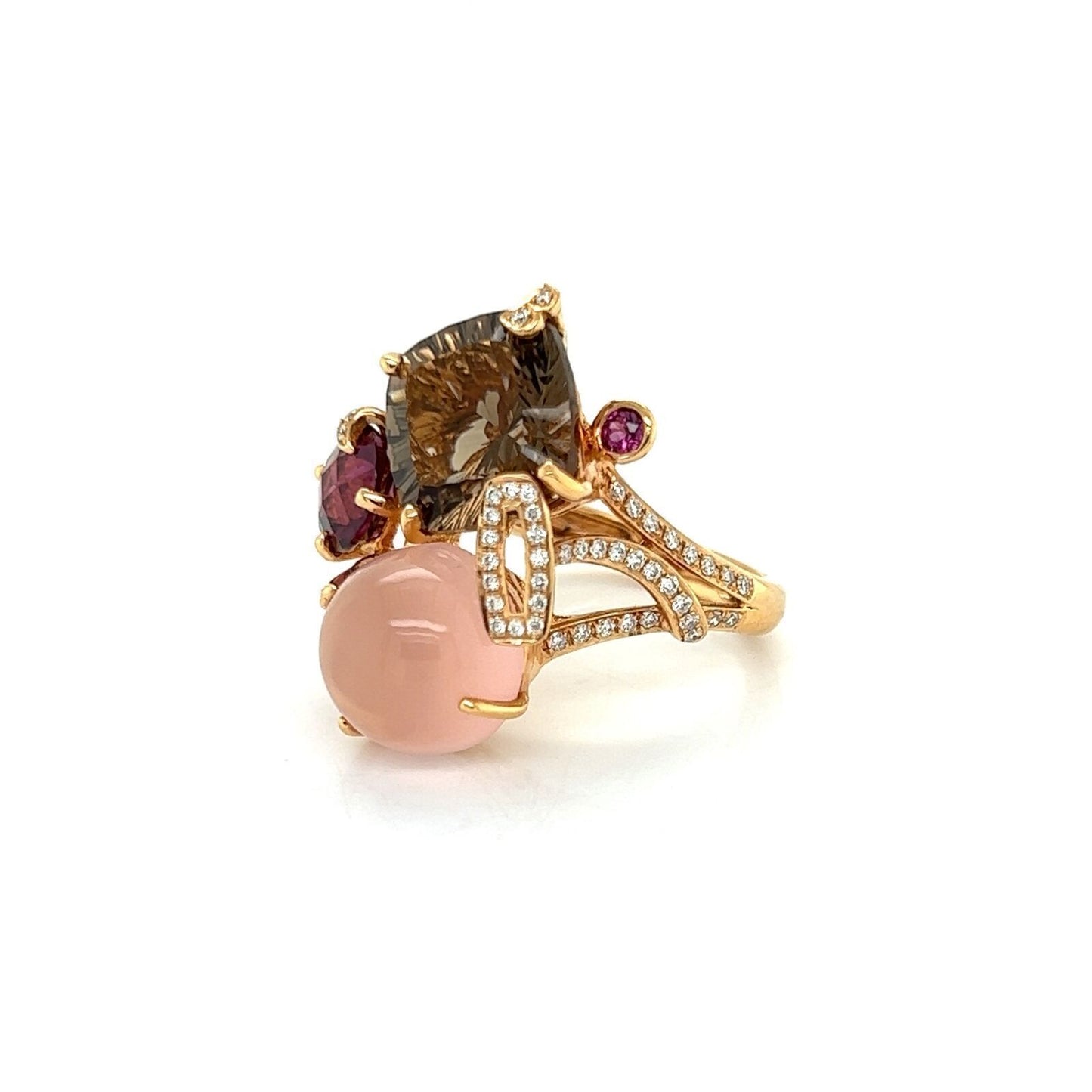 Bellarri  Diamond & Gems 18k Rose Gold Cocktail Ring - Size 7