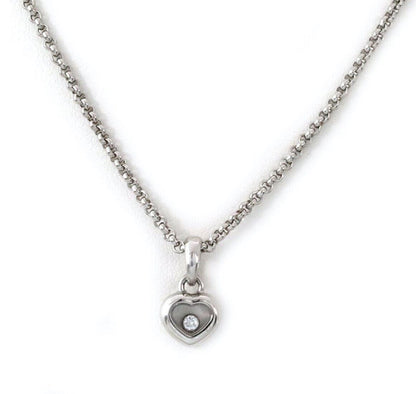 Chopard Happy Diamond Heart 18k White Gold Pendant Necklace