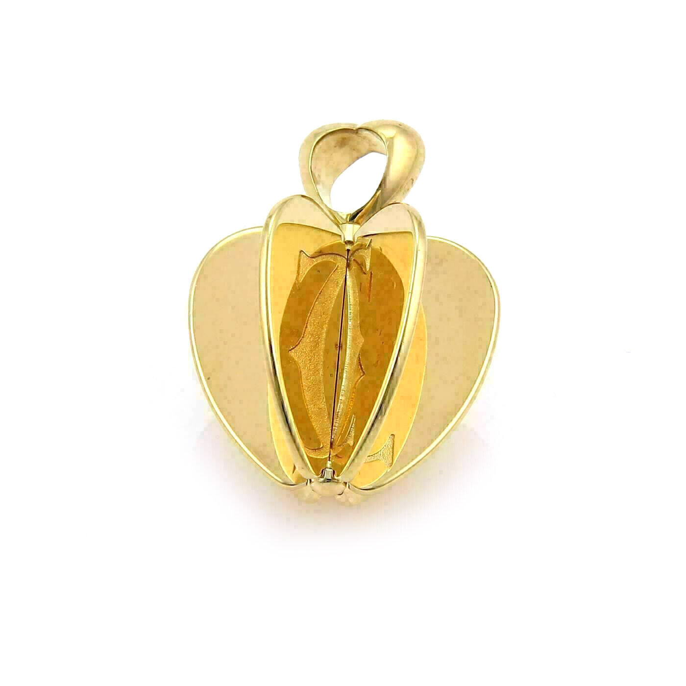 Cartier 6 Parts Double C Reflective 18k Yellow Gold Apple charm Pendant