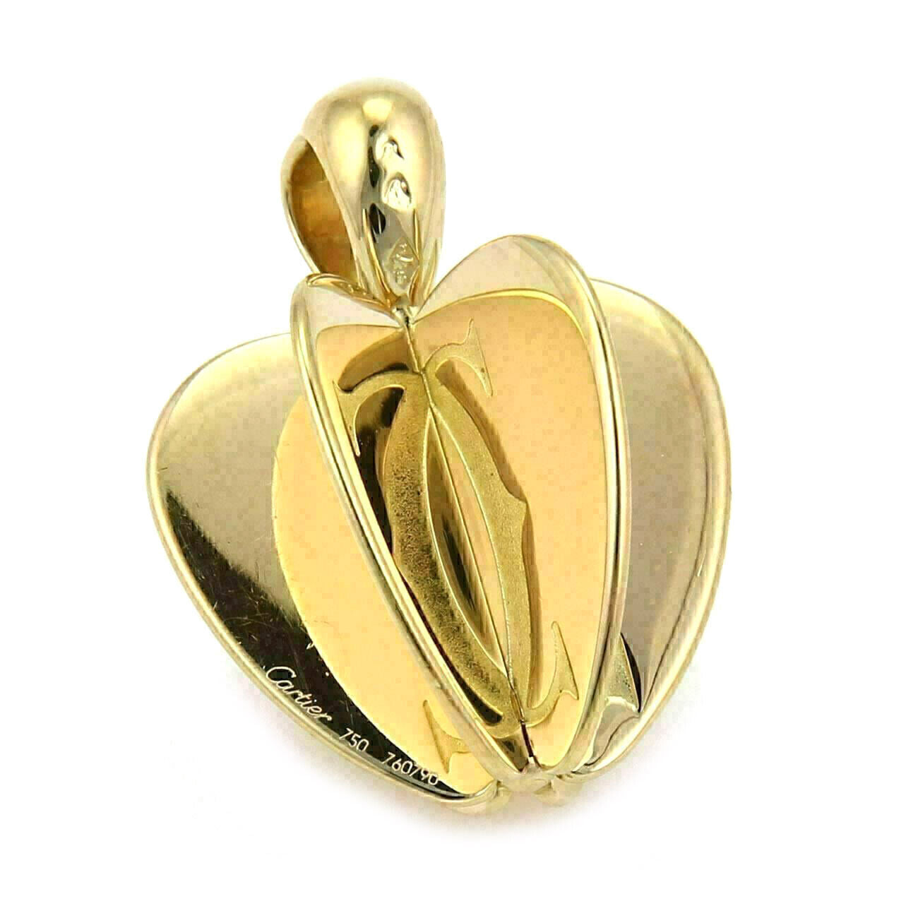 Cartier 6 Parts Double C Reflective 18k Yellow Gold Apple charm Pendant